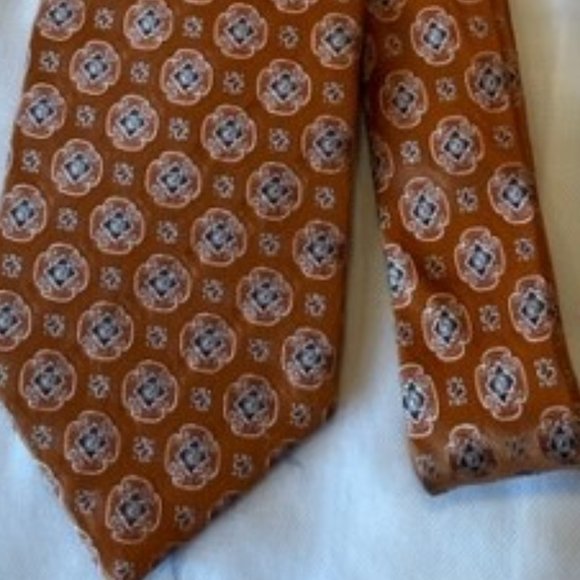 Jos A Bank Signature Collection Tie Orange Silk New - Picture 5 of 7